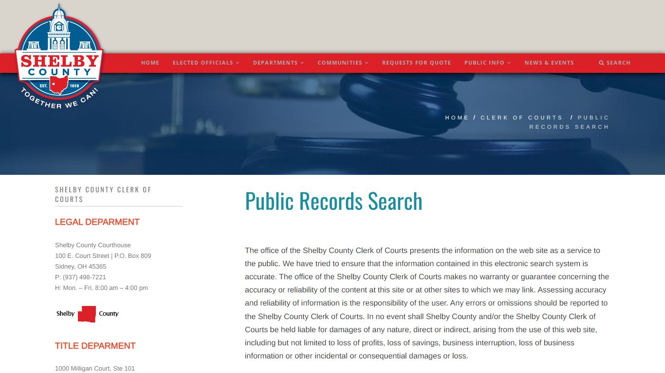 Public Records Search – Welcome To Shelby County Ohio