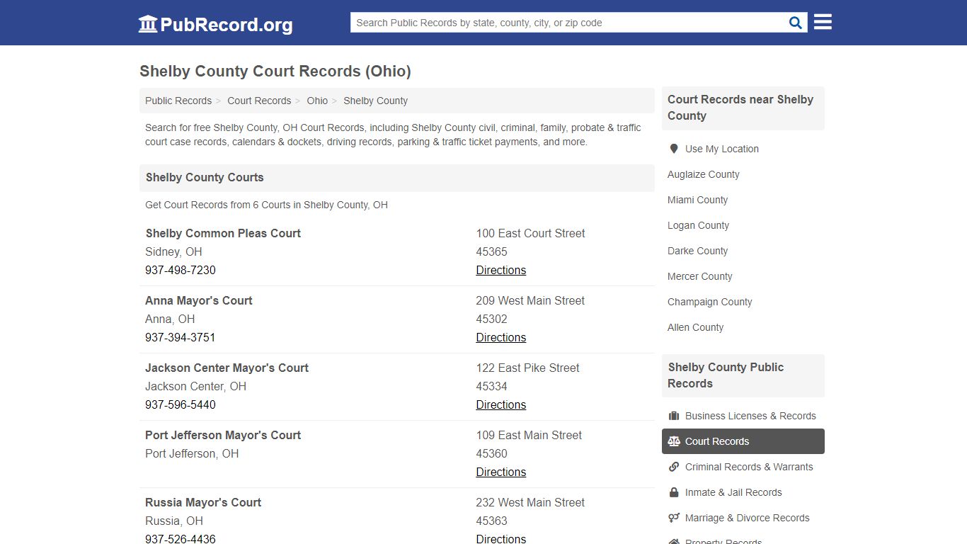 Free Shelby County Court Records (Ohio Court Records)