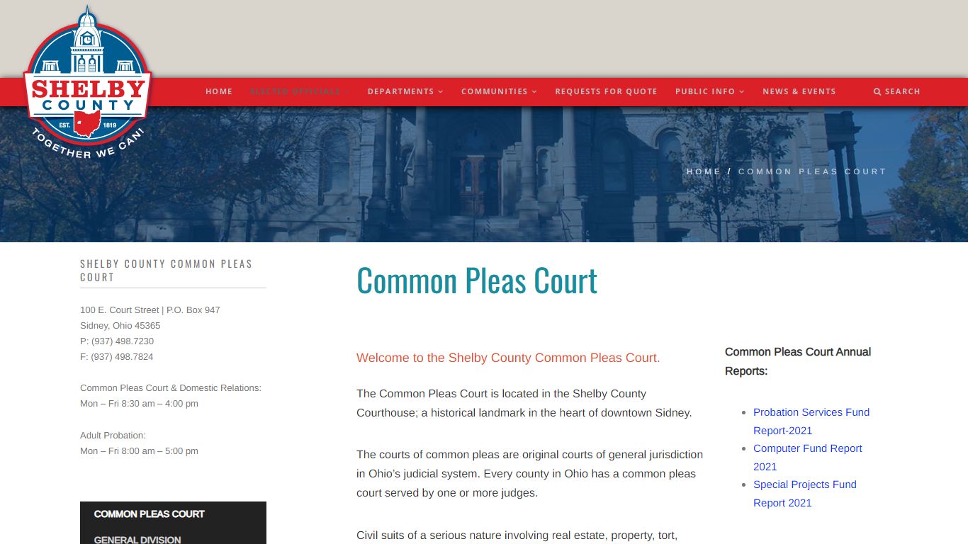 Common Pleas Court – Welcome To Shelby County Ohio